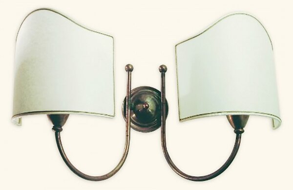 Applique classico lampadari bartalini alki a2 e27 led ottone tessuto lampada parete - Lampadari Bartalini