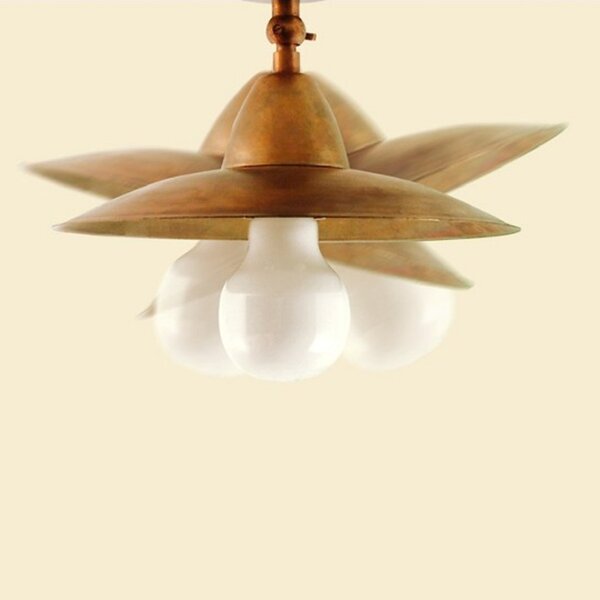 Plafoniera rustica lampadari bartalini elitra eli tr3 e27 led ottone lampada soffitto - Lampadari Bartalini