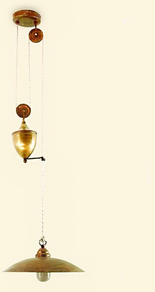 Saliscendi rustico lampadari bartalini elisali 30 sospensione rustica interno ottone e27 - Lampadari Bartalini