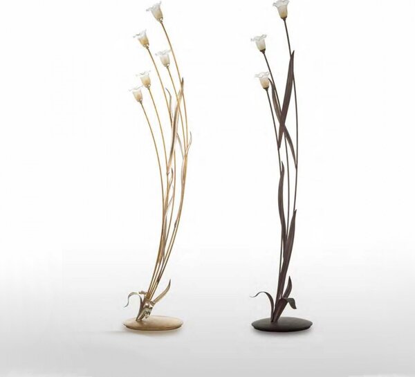 Piantana classica luce più san frediano iris g9 led metallo vetro lampada terra - Luce Più