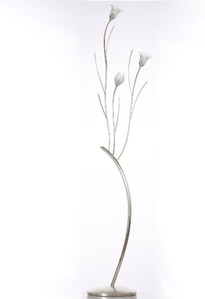 Piantana classica luce piu biancospino bs433 bs435 g9 led lampada terra metallo vetro - Luce Più