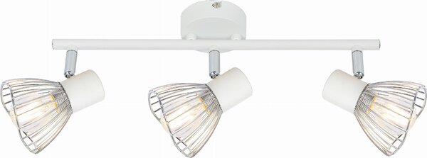 Lampada da soffitto FLY cromata bianca 3xE14x40W in metallo, dimensioni: 15x56x8 cm, IP20, Candellux