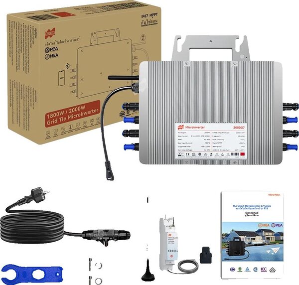 Micro-inverter, alta efficienza, design impermeabile, griglia di limitazione della corrente di alta qualità integrata nell'inverter, cavo di ritorno G7-T40, 230V, 26-60V
