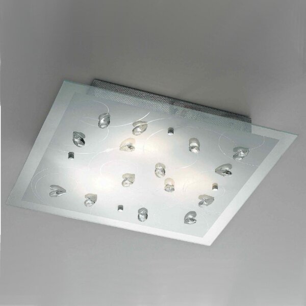 Plafoniera illuminazione petali e27 led lampada soffitto elegante moderna vetro cristallo interno - Illuminando