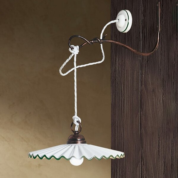 Applique classico ferroluce l'aquila c661 e27 led ceramica metallo lampada parete braccio - Ferroluce