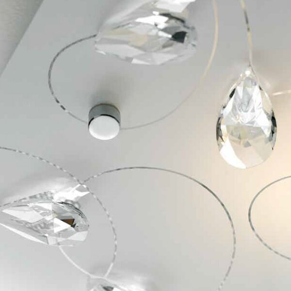 Plafoniera illuminazione petali e27 led lampada soffitto elegante moderna vetro cristallo interno - Illuminando