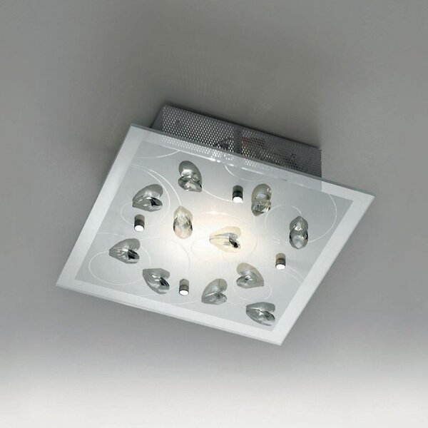 Plafoniera illuminazione petali e27 led lampada soffitto elegante moderna vetro cristallo interno - Illuminando