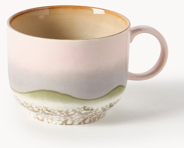 Tazza fatta a mano con smalto reattivo 70's