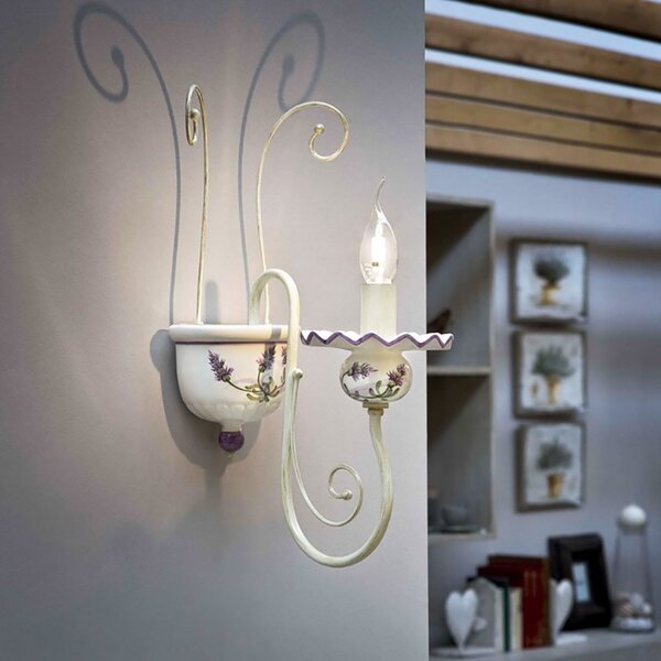 Applique classico ferroluce sanremo c413 ap e14 led ceramica lampada da parete - Ferroluce