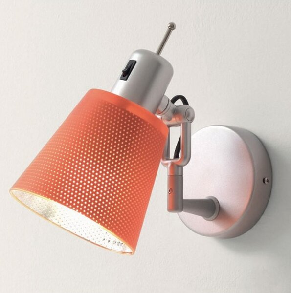 Applique illuminando lola ap e27 led lampada parete moderna orientabile metallo bianco arancione alluminio - Illuminando