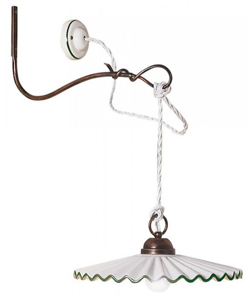 Applique classico ferroluce l'aquila c661 e27 led ceramica metallo lampada parete braccio - Ferroluce