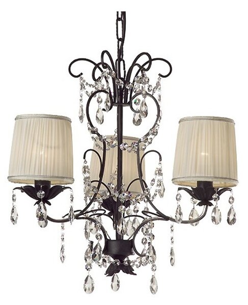 Lampadario classico flami lyra 3940 3f e14 led ferro battuto sospensione - Flami Illuminazione