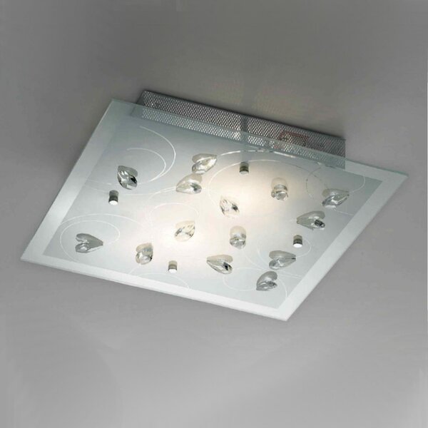 Plafoniera illuminazione petali e27 led lampada soffitto elegante moderna vetro cristallo interno - Illuminando