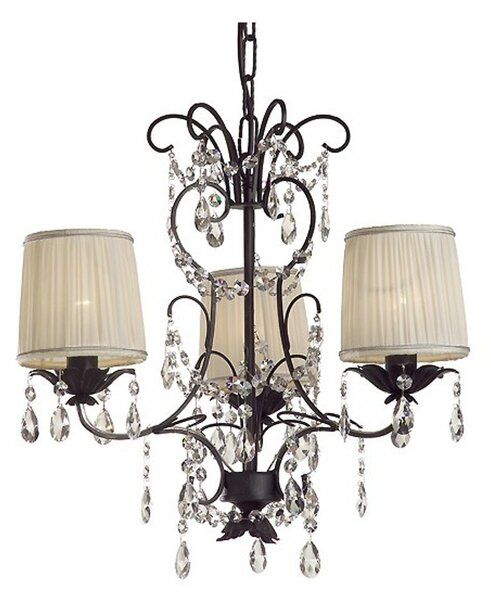 Lampadario classico flami lyra 3940 3f e14 led ferro battuto sospensione - Flami Illuminazione