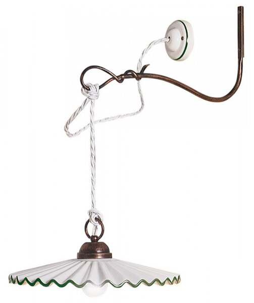 Applique classico ferroluce l'aquila c661 e27 led ceramica metallo lampada parete braccio - Ferroluce