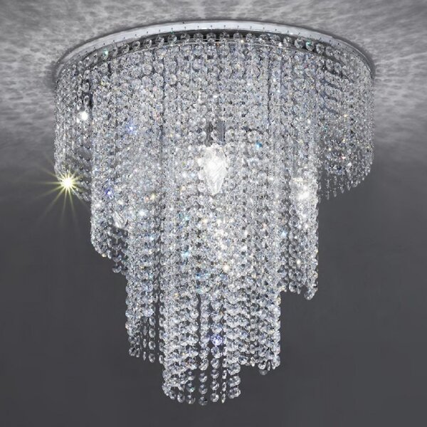 Plafoniera moderna padana lampadari queen 234 plc e14 led cristallo lampada soffitto - Padana Lampadari