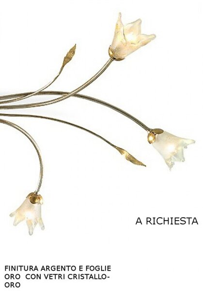 Applique classica flami orchidea 6303 a2f g9 led ferro vetro lampada parete - Flami Illuminazione