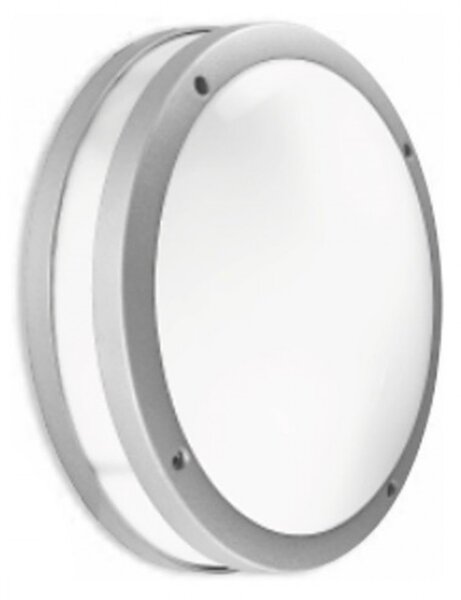 Applique gea led ura r ges291 led ip54 lampada partete soffitto moderna grigio alluminio tonda e27 - Gea Led