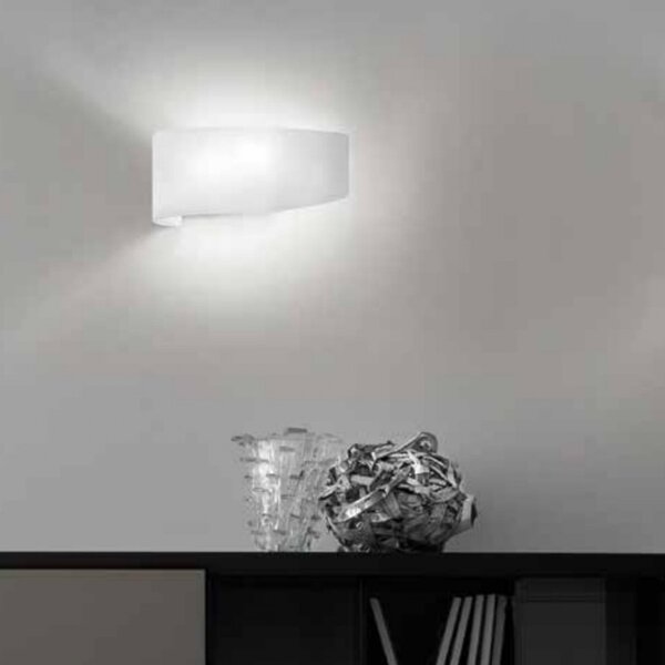 Applique moderna fratelli braga virgola 582 av e27 led vetro biemissione - Fratelli Braga