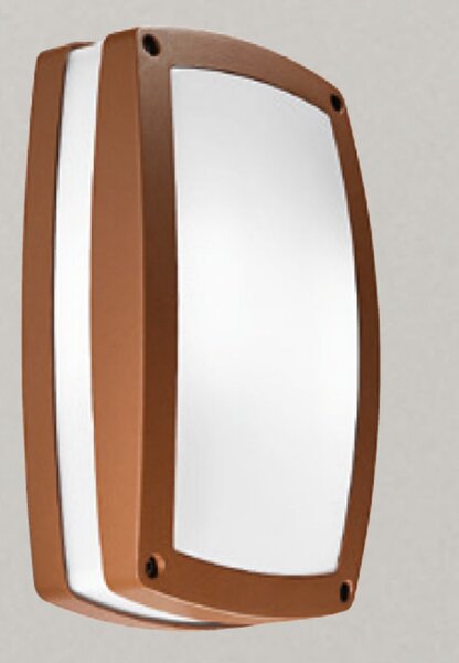 Applique gea led ura q ges302 led ip54 lampada soffitto parete classica alluminio ruggine rettangolare e27 - Gea Led