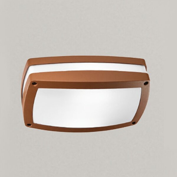 Applique gea led ura q ges302 led ip54 lampada soffitto parete classica alluminio ruggine rettangolare e27 - Gea Led