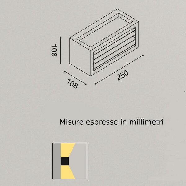 Applique alluminio gea led garo ges312 led ip54 lampada parete classico ruggine esterno e27 - Gea Led