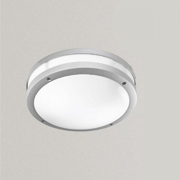 Applique gea led ura r ges291 led ip54 lampada partete soffitto moderna grigio alluminio tonda e27 - Gea Led