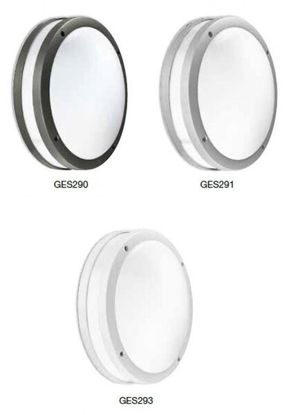 Applique gea led ura r ges290 e27 led ip54 lampada parete soffitto tonda moderna esterno - Gea Led