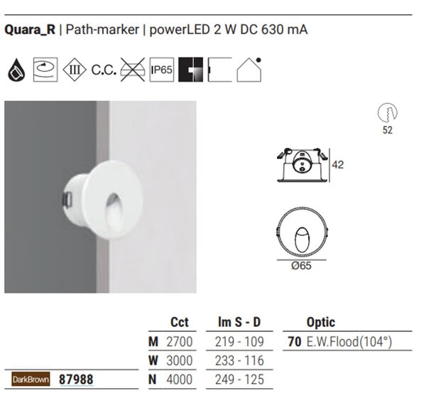 Faretto incasso linea light quara 65r ip65 87988 led corten alluminio spot - I-led - Maestro