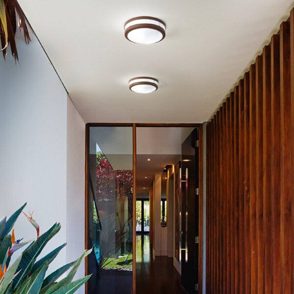 Applique gea led ura r ges292 led ip54 lampada parete soffitto classica ruggine tonda e27 - Gea Led