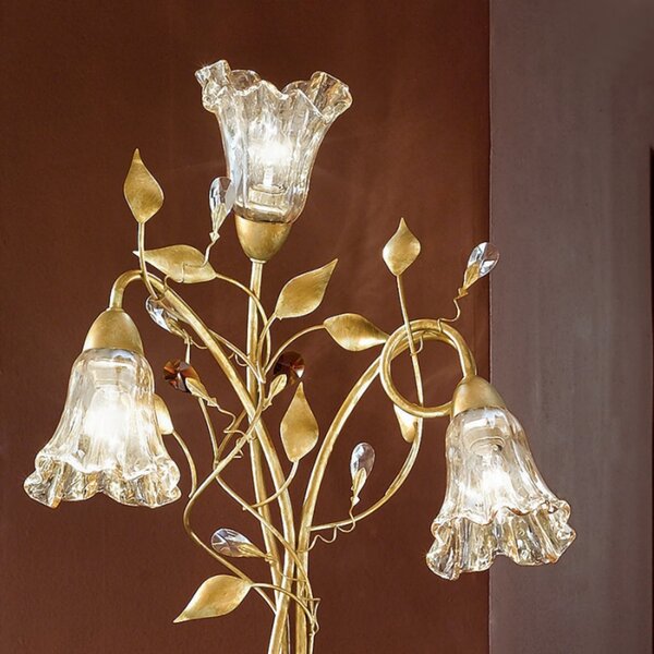 Piantana classica due p illuminazione emma p3 e14 led metallo vetro lampada terra - Due P Illuminazione