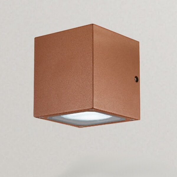 Applique alluminio gea led apo ges172 led ip54 lampada parete classico ruggine cubo esterno gx53 - Gea Led
