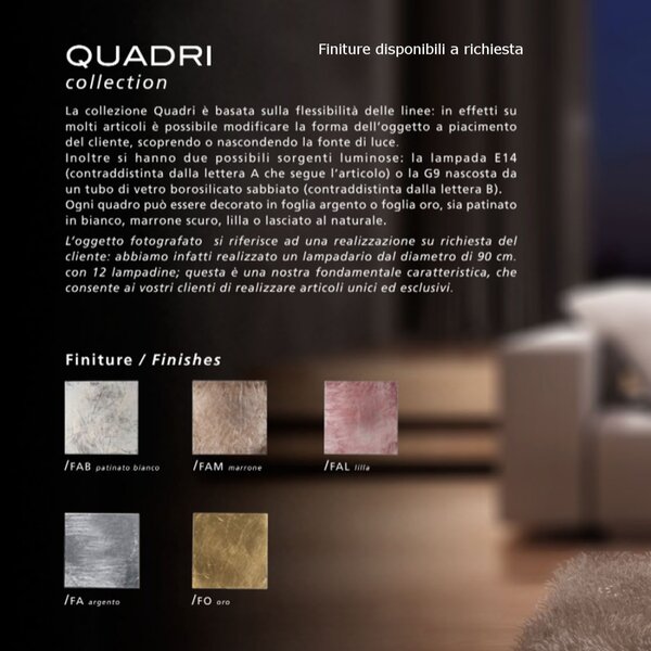 Applique-plafoniera classica luce più quadri e14 led metallo lampada parete soffitto - Luce Più