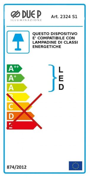 Piantana classica due p illuminazione emma p3 e14 led metallo vetro lampada terra - Due P Illuminazione