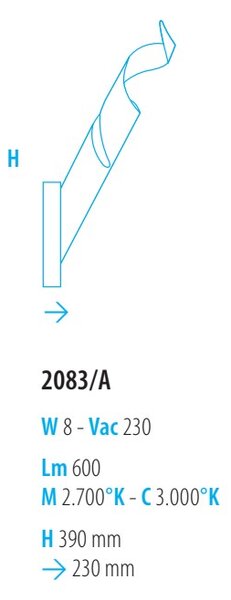 Applique led fratelli braga truciolo 2083 a metallo moderna classica - Fratelli Braga