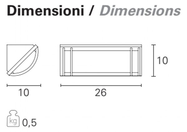 Applique moderno pan international angolo est140 e27 led ip44 lampada parete soffitto alluminio esterno - Pan International