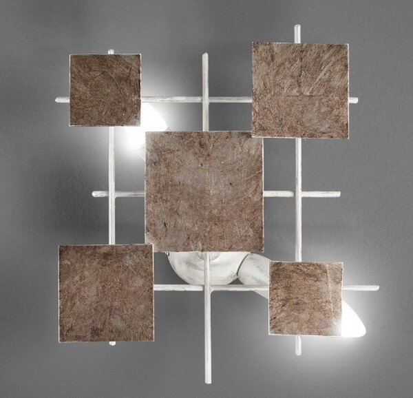 Applique-plafoniera classica luce più quadri e14 led metallo lampada parete soffitto - Luce Più