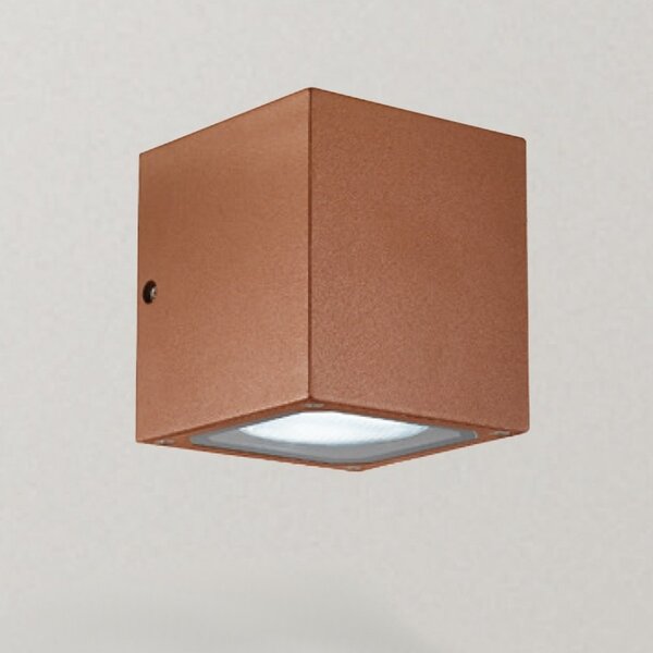 Applique alluminio gea led apo ges172 led ip54 lampada parete classico ruggine cubo esterno gx53 - Gea Led