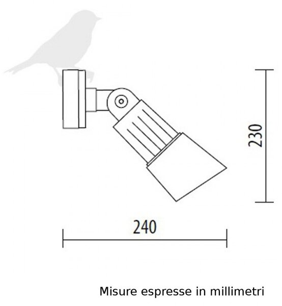 Applique esterno lampadari bartalini par 20 r1 m e27 led duralighting orienttabile lampada parete - Lampadari Bartalini Esterno