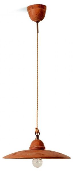 Sospensione rustica toscot settimello 1164 e27 led lampadario terracotta - Toscot