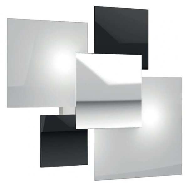 Plafoniera moderna top light shadow 1088 pl70 e27 led vetro lampada soffitto parete - Top Light