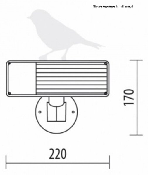 Applique esterni moderno lampadari bartalini par pl m db.0245 e27 led duralighting orientabile - Lampadari Bartalini Esterno