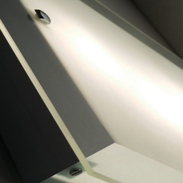 Plafoniera illuminando flat pl 30 e27 led lampada soffitto quadrata moderna vetro satinato trasparente interno - Illuminando