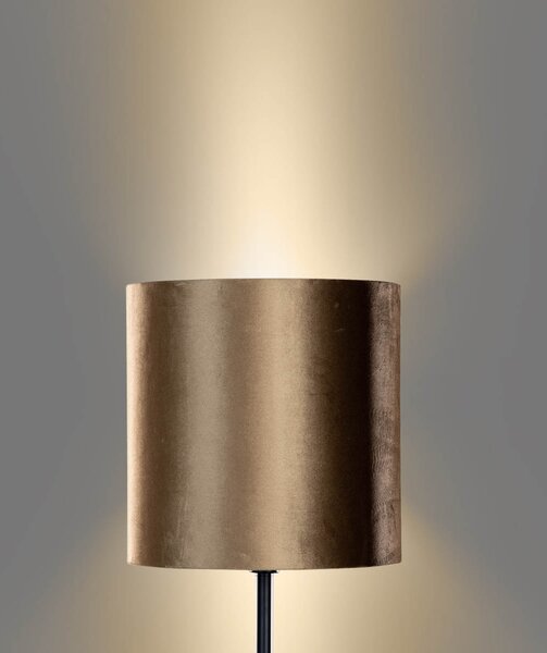 Lampada da Terra Nera con Paralume in Velluto Bronzo 40cm - Simplo