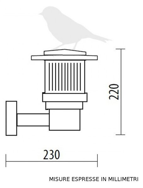 Applique esterni lampadari bartalini minilite ml 04 mt e27 led duralighting lampada parete - Lampadari Bartalini Esterno