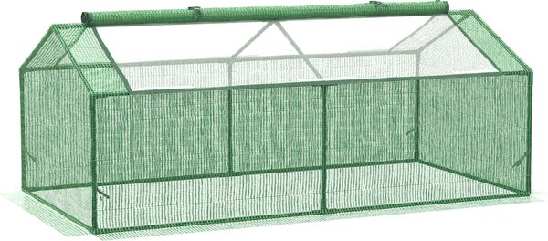 Serra in plastica Fortuna Lai con finestra Serra per pomodori Serra fredda 180 x 90 x 70 cm Verde