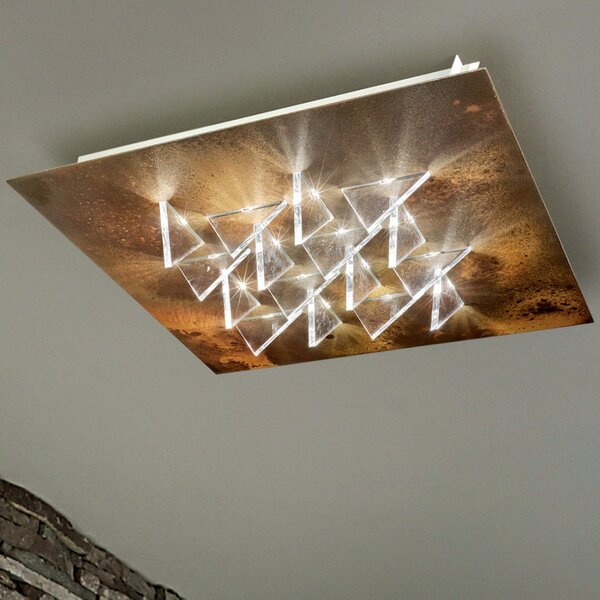 Plafoniera moderna fratelli braga cristalli 2052 pl50 led metallo metacrilato - Fratelli Braga