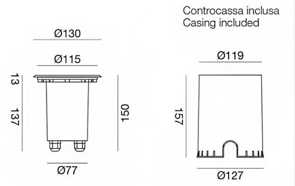 Faretto incasso acciaio gea led borea ges272 led ip67 spot terra tondo orientabile calpestabile esterno gu10 - Gea Led