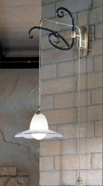 Applique classico falb illuminazione country line 1818 e27 led metallo vetro lampada parete - Falb Group