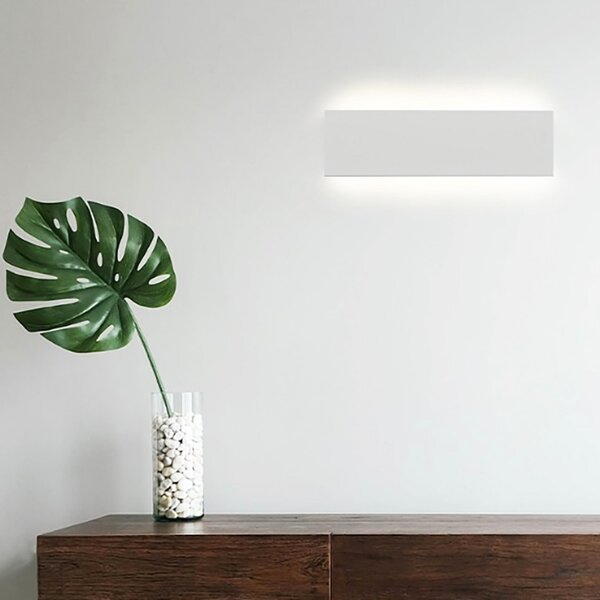 Applique gesso belfiore 9010 isa small 2421b 3045 led lampada parete verniciabile biemissione - Belfiore - 9010